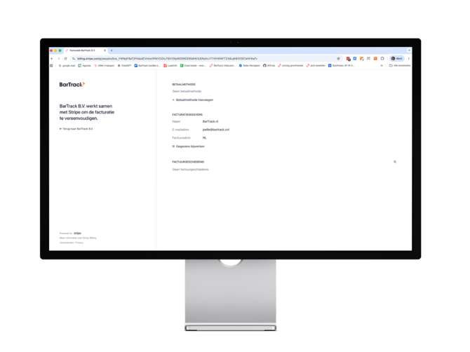 Beheer je BarTrack betaalinstellingen in Stripe