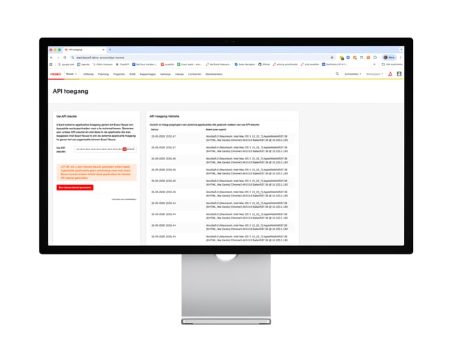BarTrack Integraties - Exact API Key genereren