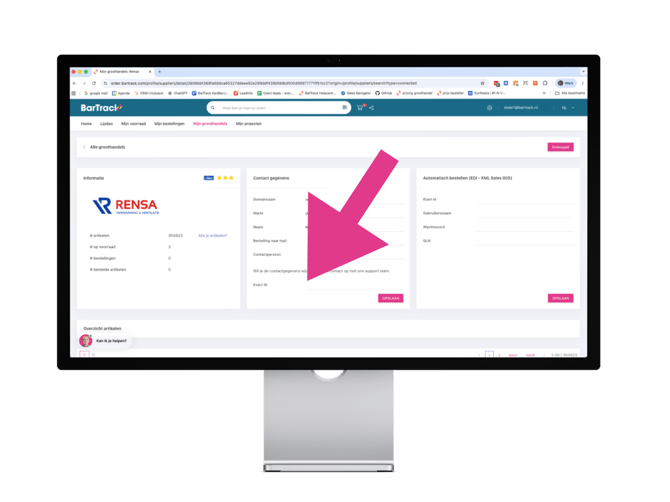BarTrack - Exact voor ID invoeren