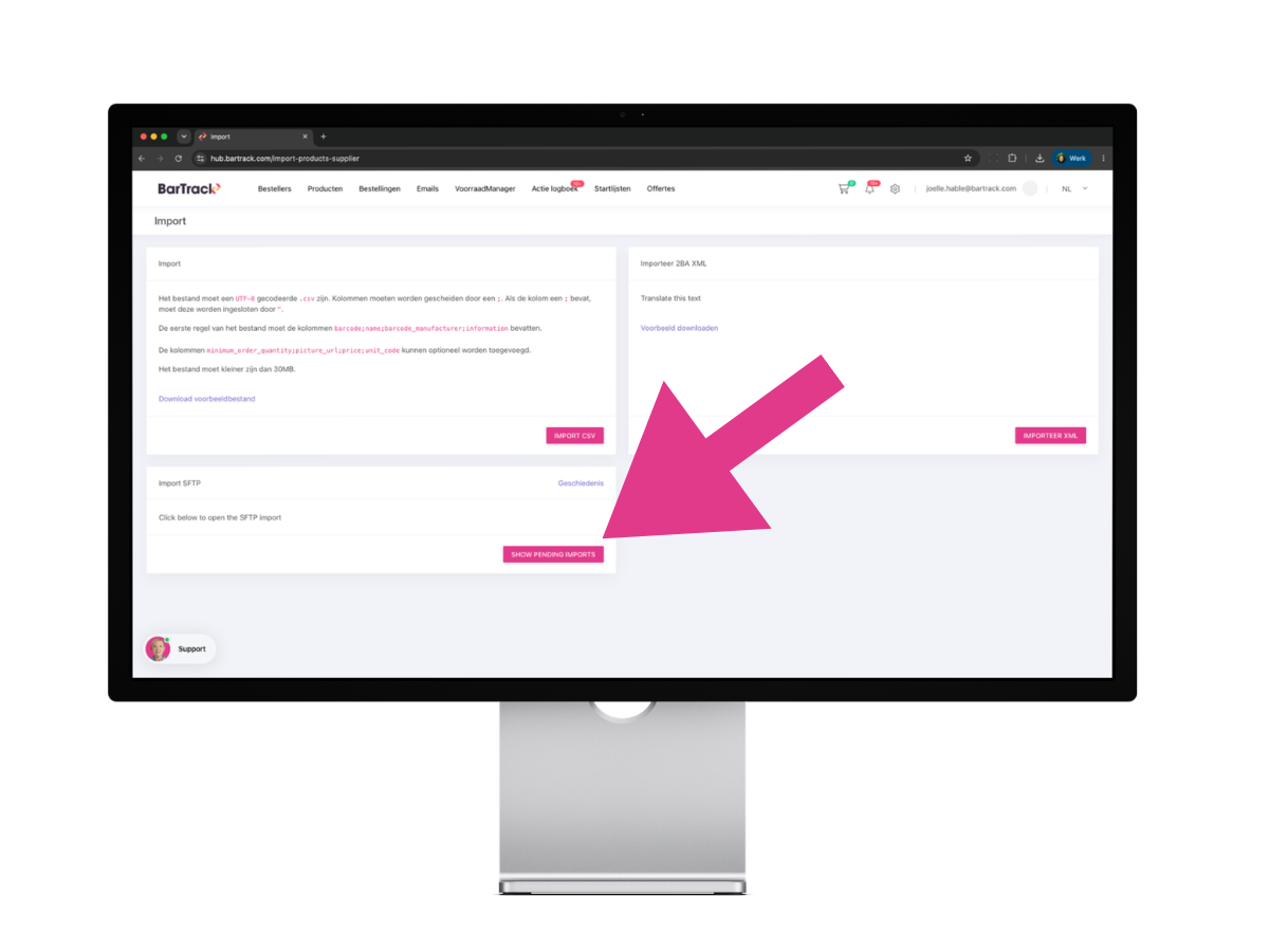HuB - Artikelen updloaden sFTP - Pending imports