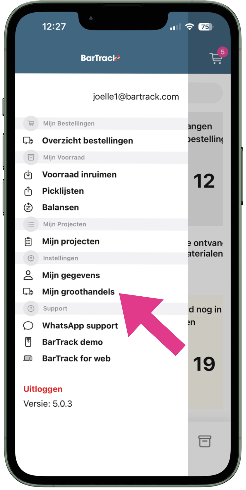 Menu - Mijn groothandels