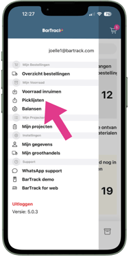 Menu - Picklijsten