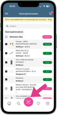 Voorraad inruimen - scannen