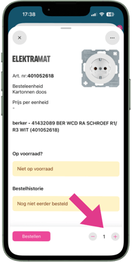Zoeken - via scannen aantal aanpassen
