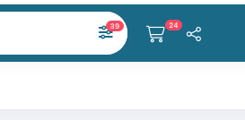 Notificatie icoon verteld het aantal geselecteerde leveranciers in de filter